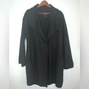 Paul Costelloe Sweater Long Cardigan Pure Wool Black Size Large NEW! Beautiful!